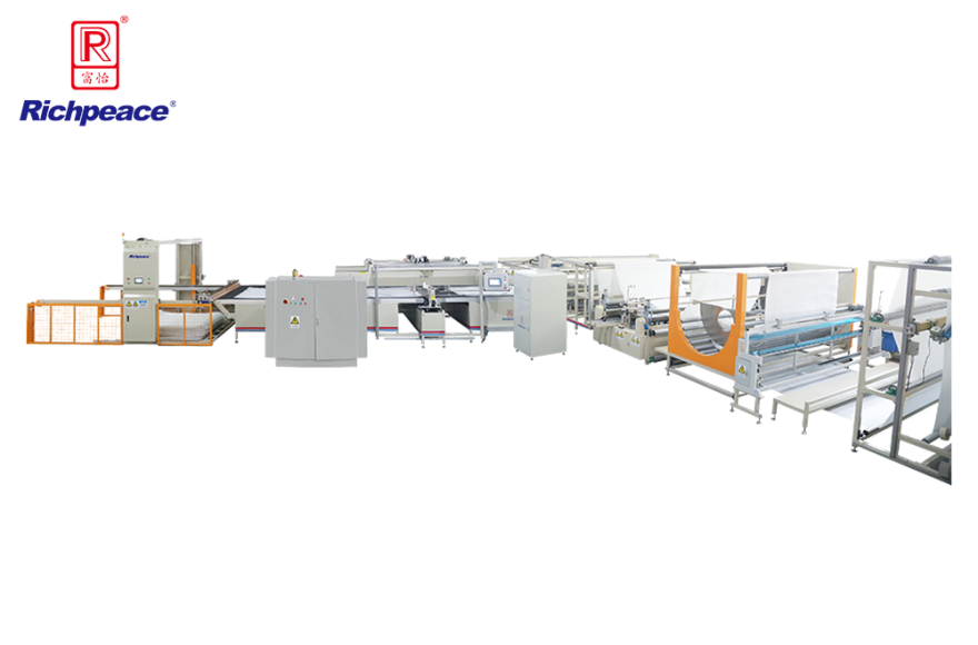 富怡美式胖被四邊縫紉裁切生產(chǎn)線